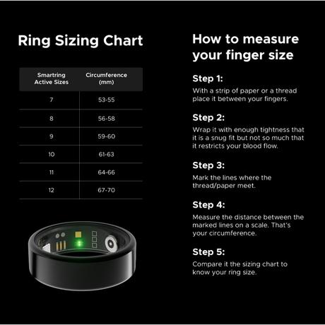 boAt Smartring Active with Lightweight and Stainless Steel Design, Activity Tracking, HR, SpO2, Sleep & Stress Monitoring, Sports Modes, 5ATM Resistance, Camera Control, boAt Coins (Midnight Black, Size:11)-3