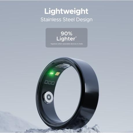 boAt Smartring Active with Lightweight and Stainless Steel Design, Activity Tracking, HR, SpO2, Sleep & Stress Monitoring, Sports Modes, 5ATM Resistance, Camera Control, boAt Coins (Midnight Black, Size:11)-4