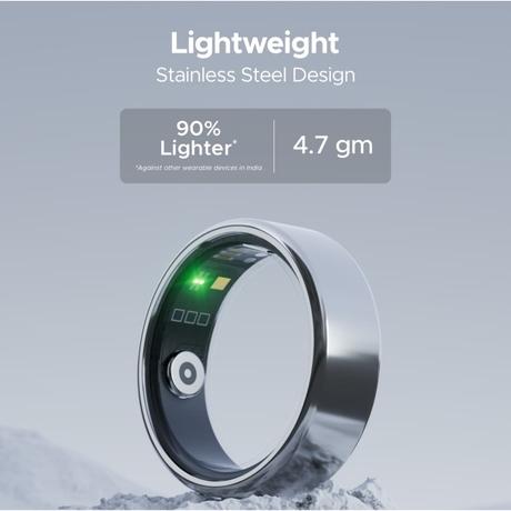boAt Smartring Active with Lightweight and Stainless Steel Design, Activity Tracking, HR, SpO2, Sleep & Stress Monitoring, Sports Modes, 5ATM Resistance, Camera Control, boAt Coins (Radiant Silver, Size:12)-4