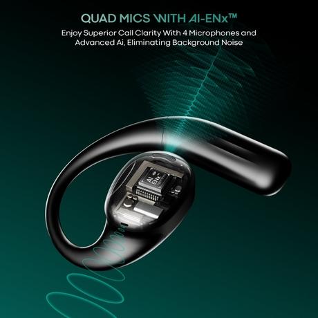 boAt Airdopes Progear Open Ear Ear Buds with Air Conduction Technology, 4 Mics with AI-ENx, 100 hrs Playback, 15 mm Drivers, Secure Fit, Beast Mode with 40 ms Latency, ASAP Charge (Active Black)-3