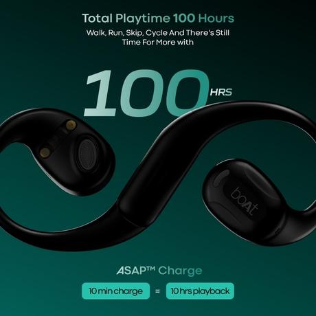 boAt Airdopes Progear Open Ear Ear Buds with Air Conduction Technology, 4 Mics with AI-ENx, 100 hrs Playback, 15 mm Drivers, Secure Fit, Beast Mode with 40 ms Latency, ASAP Charge (Active Black)-6