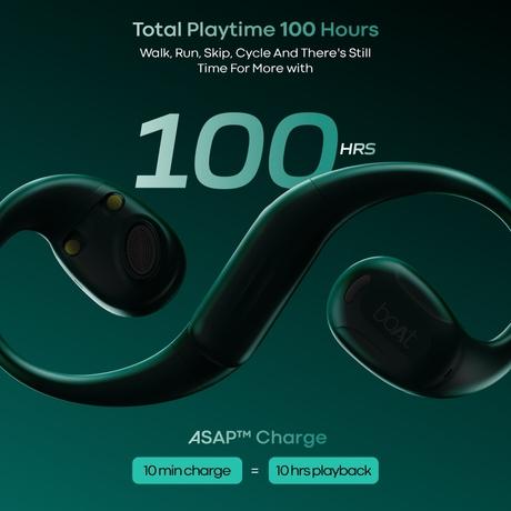 boAt Airdopes Progear Open Ear Ear Buds with Air Conduction Technology, 4 Mics with AI-ENx, 100 hrs Playback, 15 mm Drivers, Secure Fit, Beast Mode with 40 ms Latency, ASAP Charge (Sporty Green)-6