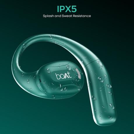 boAt Airdopes Progear Open Ear Ear Buds with Air Conduction Technology, 4 Mics with AI-ENx, 100 hrs Playback, 15 mm Drivers, Secure Fit, Beast Mode with 40 ms Latency, ASAP Charge (Sporty Green)-7