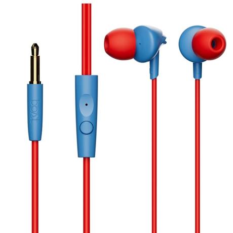 boAt Bassheads 100 Wired Earphones with Mic, Hawk Inspired Design, Integrated Multifunction Control, In-line Mic Hands Free Communication, Instant Voice Assistant, Super Extra Bass, Red & Blue-1