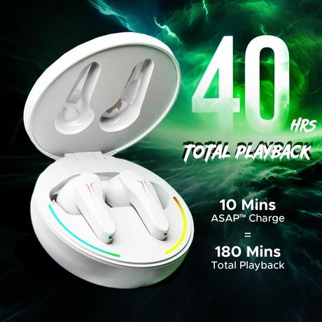 boAt Immortal 141 TWS Earbuds with ENxTM Tech, Up to 40 hrs Playtime, boAt Signature Sound, BEAST Mode, IPX4 Resistance, IWP Tech, RBG Lights, & USB Type-C Port (White Sabre)-3