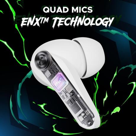 boAt Immortal 141 TWS Earbuds with ENxTM Tech, Up to 40 hrs Playtime, boAt Signature Sound, BEAST Mode, IPX4 Resistance, IWP Tech, RBG Lights, & USB Type-C Port (White Sabre)-5
