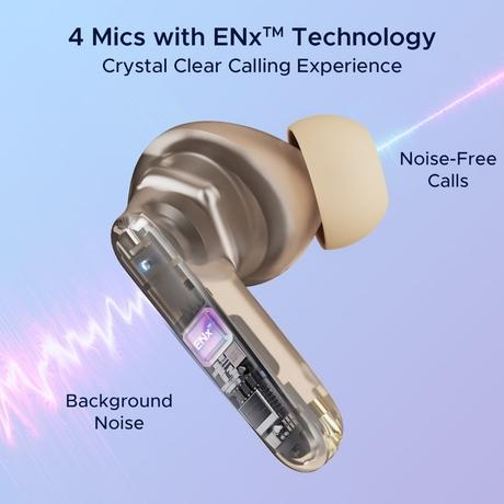 boAt Airdopes 191 ANC in-ear earbuds with 60 Hrs Playtime, 4 Mics with ENx Tech, 32 dB ANC, Ambient Mode, Seamless In-ear detection, 13 mm drivers & Bluetooth v5.3 (Pellucid Orange)-2