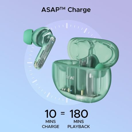 boAt Airdopes 191 ANC in-ear earbuds with 60 Hrs Playtime, 4 Mics with ENx Tech, 32 dB ANC, Ambient Mode, Seamless In-ear detection, 13 mm drivers & Bluetooth v5.3 (Pellucid Green)-4