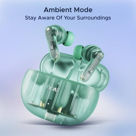 boAt Airdopes 191 ANC in-ear earbuds with 60 Hrs Playtime, 4 Mics with ENx Tech, 32 dB ANC, Ambient Mode, Seamless In-ear detection, 13 mm drivers & Bluetooth v5.3 (Pellucid Green)-6