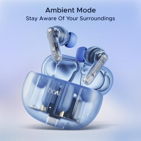 boAt Airdopes 191 ANC in-ear earbuds with 60 Hrs Playtime, 4 Mics with ENx Tech, 32 dB ANC, Ambient Mode, Seamless In-ear detection, 13 mm drivers & Bluetooth v5.3 (Pellucid Blue)-6