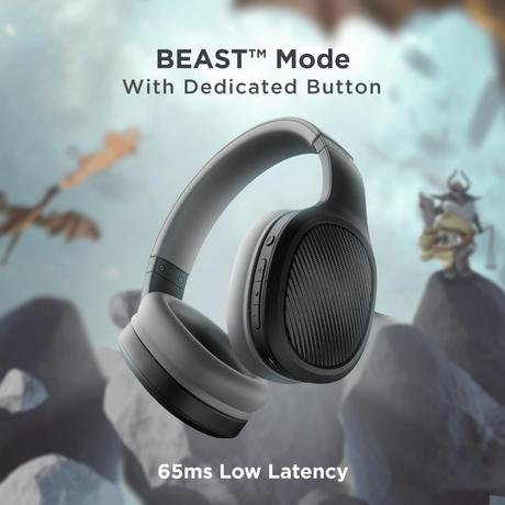 boAt Rockerz 460 Wireless Over Ear Headphones with Up to 30 hrs Playtime, 40 mm Drivers, BEAST Mode, ENx, Dual Pairing, BT v5.2, Instant Voice Assistant, Adaptive Fit (Active Black)-2