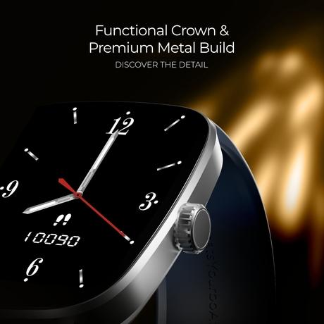 boAt Ultima Regal Smart Watch with 5.10 cm (2.01 inch) AMOLED Display Functional Crown, Watch Face Studio, Emergency SOS, BT Calling, 100+ Sports Modes (Sapphire Blue-2