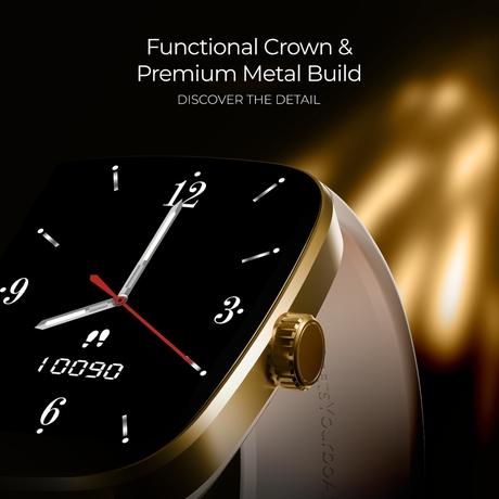 boAt Ultima Regal Smart Watch with 5.10 cm (2.01 inch) AMOLED Display Functional Crown, Watch Face Studio, Emergency SOS, BT Calling, 100+ Sports Modes (Cherry Blossom)-2