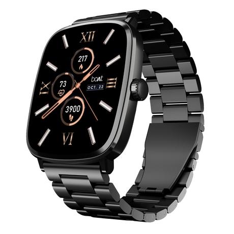 boAt Ultima Regal Smart Watch with 5.10 cm (2.01 inch) AMOLED Display Functional Crown, Watch Face Studio, Emergency SOS, BT Calling, 100+ Sports Modes (Steel Black)-0