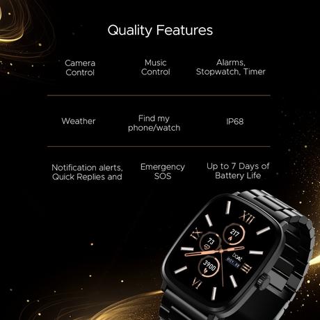 boAt Ultima Regal Smart Watch with 5.10 cm (2.01 inch) AMOLED Display Functional Crown, Watch Face Studio, Emergency SOS, BT Calling, 100+ Sports Modes (Steel Black)-6