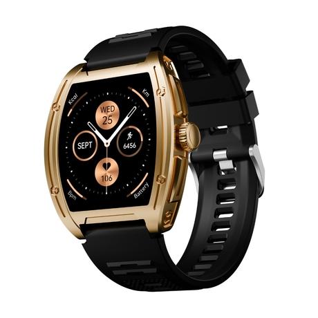 boAt Enigma Ascend Smart Watch with 4.44 cm (1.76 inch) Large HD Display, Luxurious Metal Body Design with Functional Crown, Seamless Bluetooth Calling, Health & Wellness Tracking, 200+ Cloud Watch Faces (Midnight Gold)-0