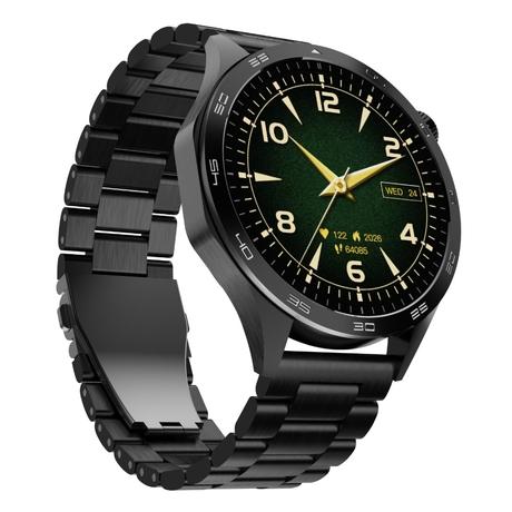 boAt Enigma Radiant Smart Watch 3.63 cm (1.43 inch) Large HD Display, Luxurious Metal Body Design with Functional Crown, Seamless Bluetooth Calling, Health & Wellness Tracking, 200+ Cloud Watch Faces (Metal Black)-1