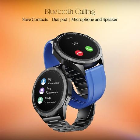 boAt Enigma Radiant Smart Watch 3.63 cm (1.43 inch) Large HD Display, Luxurious Metal Body Design with Functional Crown, Seamless Bluetooth Calling, Health & Wellness Tracking, 200+ Cloud Watch Faces (Deep Blue)-2