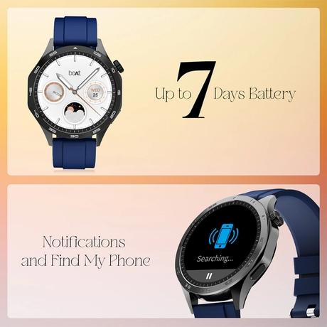 boAt Enigma Radiant Smart Watch 3.63 cm (1.43 inch) Large HD Display, Luxurious Metal Body Design with Functional Crown, Seamless Bluetooth Calling, Health & Wellness Tracking, 200+ Cloud Watch Faces (Deep Blue)-7