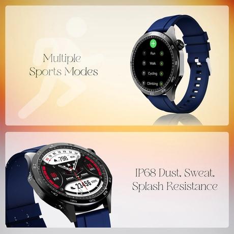 boAt Enigma Radiant Smart Watch 3.63 cm (1.43 inch) Large HD Display, Luxurious Metal Body Design with Functional Crown, Seamless Bluetooth Calling, Health & Wellness Tracking, 200+ Cloud Watch Faces (Deep Blue)-8