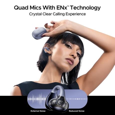 boAt Airdopes Loop With Clip-On Fit, Air Conduction Tech, 50 hrs Playback, 4 Mics with ENx, Dual EQ Modes, 12 mm Drivers, Beast Mode with 40 ms Latency, ASAP Charge (Lavender Mist)-14