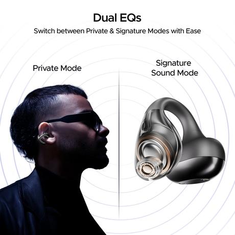 boAt Airdopes Loop With Clip-On Fit, Air Conduction Tech, 50 hrs Playback, 4 Mics with ENx, Dual EQ Modes, 12 mm Drivers, Beast Mode with 40 ms Latency, ASAP Charge (Cool Grey)-12