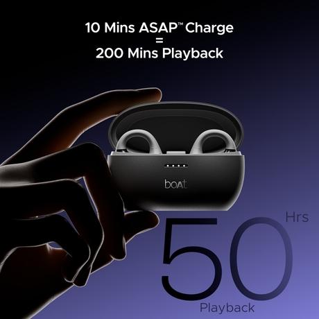 boAt Airdopes Loop With Clip-On Fit, Air Conduction Tech, 50 hrs Playback, 4 Mics with ENx, Dual EQ Modes, 12 mm Drivers, Beast Mode with 40 ms Latency, ASAP Charge (Cool Grey)-13