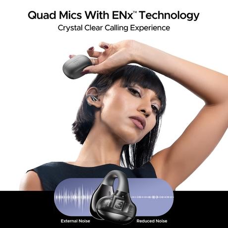 boAt Airdopes Loop With Clip-On Fit, Air Conduction Tech, 50 hrs Playback, 4 Mics with ENx, Dual EQ Modes, 12 mm Drivers, Beast Mode with 40 ms Latency, ASAP Charge (Cool Grey)-14