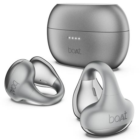 boAt Airdopes Loop With Clip-On Fit, Air Conduction Tech, 50 hrs Playback, 4 Mics with ENx, Dual EQ Modes, 12 mm Drivers, Beast Mode with 40 ms Latency, ASAP Charge (Cool Grey)-5