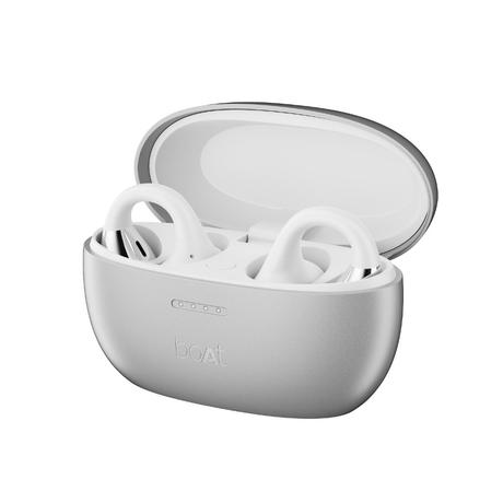 boAt Airdopes Loop With Clip-On Fit, Air Conduction Tech, 50 hrs Playback, 4 Mics with ENx, Dual EQ Modes, 12 mm Drivers, Beast Mode with 40 ms Latency, ASAP Charge (Pearl White)-2