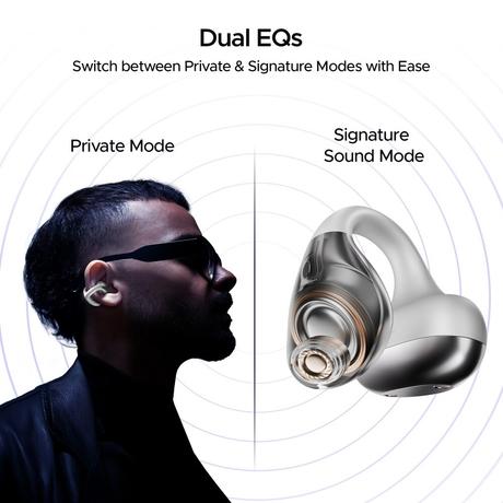 boAt Airdopes Loop With Clip-On Fit, Air Conduction Tech, 50 hrs Playback, 4 Mics with ENx, Dual EQ Modes, 12 mm Drivers, Beast Mode with 40 ms Latency, ASAP Charge (Pearl White)-12