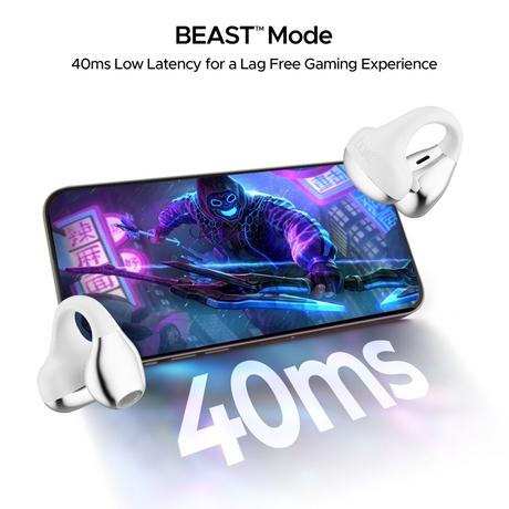 boAt Airdopes Loop With Clip-On Fit, Air Conduction Tech, 50 hrs Playback, 4 Mics with ENx, Dual EQ Modes, 12 mm Drivers, Beast Mode with 40 ms Latency, ASAP Charge (Pearl White)-15