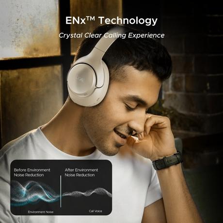 boAt Rockerz 551 ANC Pro Bluetooth Headphone With 42 dB Adaptive ANC, 72 Hours Plackback, 40 mm drivers, Enx Tech, Beast Mode, BT v5.4, Foldable Cups (Hazel Beige)-12