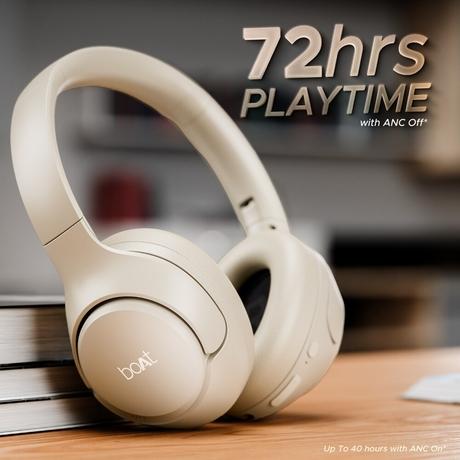 boAt Rockerz 551 ANC Pro Bluetooth Headphone With 42 dB Adaptive ANC, 72 Hours Plackback, 40 mm drivers, Enx Tech, Beast Mode, BT v5.4, Foldable Cups (Hazel Beige)-10