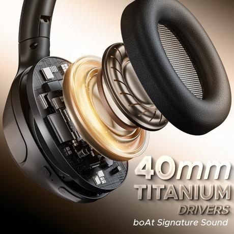 boAt Rockerz 551 ANC Pro Bluetooth Headphone With 42 dB Adaptive ANC, 72 Hours Plackback, 40 mm drivers, Enx Tech, Beast Mode, BT v5.4, Foldable Cups (Cosmic Black)-11