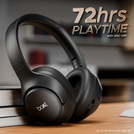 boAt Rockerz 551 ANC Pro Bluetooth Headphone With 42 dB Adaptive ANC, 72 Hours Plackback, 40 mm drivers, Enx Tech, Beast Mode, BT v5.4, Foldable Cups (Cosmic Black)-10