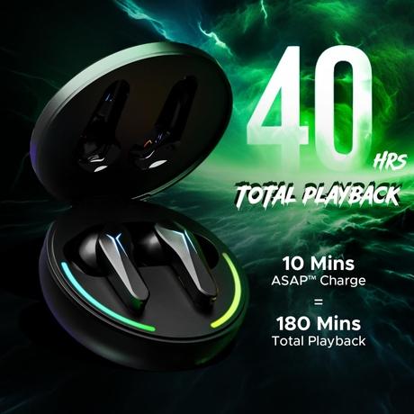 boAt Immortal 141 TWS Earbuds with ENxTM Tech, Up to 40 hrs Playtime, boAt Signature Sound, BEAST Mode, IPX4 Resistance, IWP Tech, RBG Lights, & USB Type-C Port (Black Sabre)-3