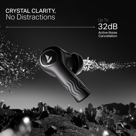 boAt Nirvana Crystl, Transparent Case, Spatial Audio, ANC ( Up to 32 dB), 100 Hrs Battery, 4 Mics ENx, Dual Pair, App Support, Bluetooth Earbuds, TWS Ear Buds Wireless Earphones with mic (Quantum Black)-4