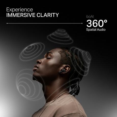 boAt Nirvana Crystl, Transparent Case, Spatial Audio, ANC ( Up to 32 dB), 100 Hrs Battery, 4 Mics ENx, Dual Pair, App Support, Bluetooth Earbuds, TWS Ear Buds Wireless Earphones with mic (Quantum Black)-5
