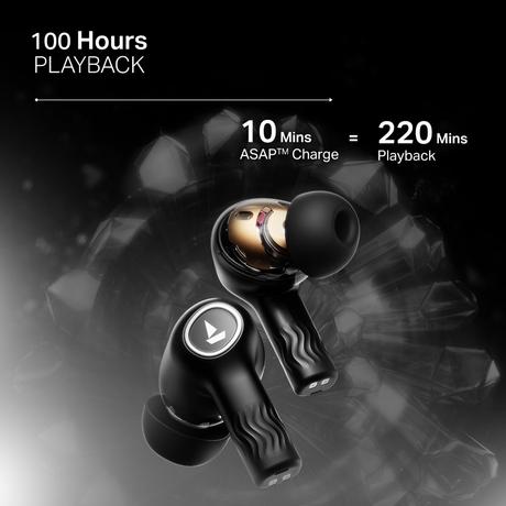 boAt Nirvana Crystl, Transparent Case, Spatial Audio, ANC ( Up to 32 dB), 100 Hrs Battery, 4 Mics ENx, Dual Pair, App Support, Bluetooth Earbuds, TWS Ear Buds Wireless Earphones with mic (Quantum Black)-6