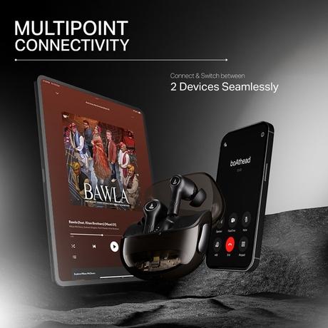 boAt Nirvana Crystl, Transparent Case, Spatial Audio, ANC ( Up to 32 dB), 100 Hrs Battery, 4 Mics ENx, Dual Pair, App Support, Bluetooth Earbuds, TWS Ear Buds Wireless Earphones with mic (Quantum Black)-7