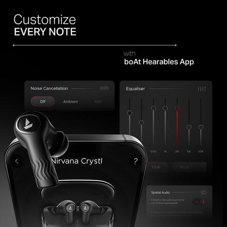 boAt Nirvana Crystl, Transparent Case, Spatial Audio, ANC ( Up to 32 dB), 100 Hrs Battery, 4 Mics ENx, Dual Pair, App Support, Bluetooth Earbuds, TWS Ear Buds Wireless Earphones with mic (Quantum Black)-10