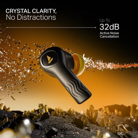 boAt Nirvana Crystl, Transparent Case, Spatial Audio, ANC ( Up to 32 dB), 100 Hrs Battery, 4 Mics ENx, Dual Pair, App Support, Bluetooth Earbuds, TWS Ear Buds Wireless Earphones with mic (Yellow Pop)-3
