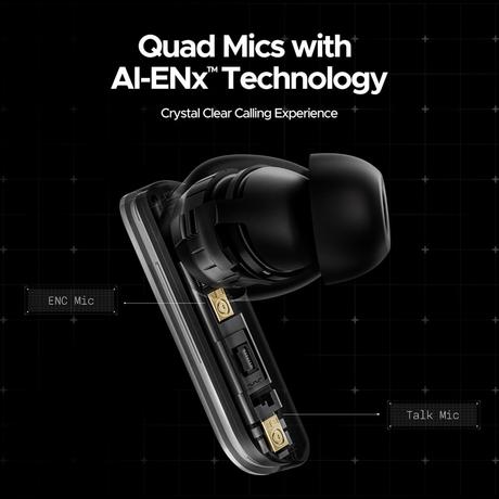 boAt Nirvana X TWS, Knowles Dual Drivers, Hi-Res Audio LDAC, App Support, ENx, Dual Pair, Spatial Audio, Fast Charge, Bluetooth Earbuds, TWS Ear Buds Wireless Earphones with mic (Cosmic Onyx)-10