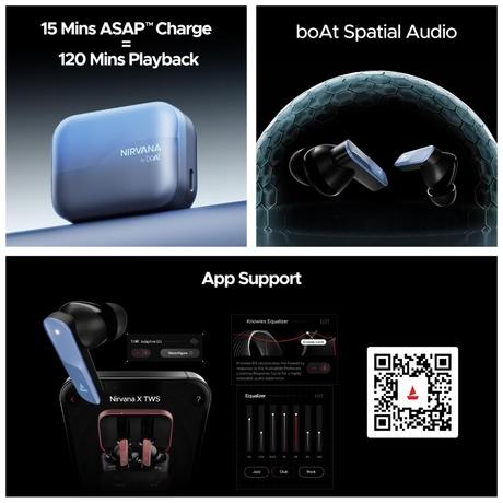boAt Nirvana X TWS, Knowles Dual Drivers, Hi-Res Audio LDAC, App Support, ENx, Dual Pair, Spatial Audio, Fast Charge, Bluetooth Earbuds, TWS Ear Buds Wireless Earphones with mic (Mist Blue)-6