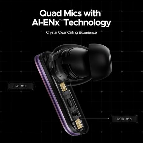 boAt Nirvana X TWS, Knowles Dual Drivers, Hi-Res Audio LDAC, App Support, ENx, Dual Pair, Spatial Audio, Fast Charge, Bluetooth Earbuds, TWS Ear Buds Wireless Earphones with mic (Smoky Amethyst)-10