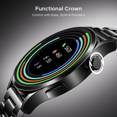 boAt Chrome Horizon Smartwatch, Steel Black-1