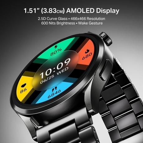 boAt Chrome Horizon Smartwatch, Steel Black-2
