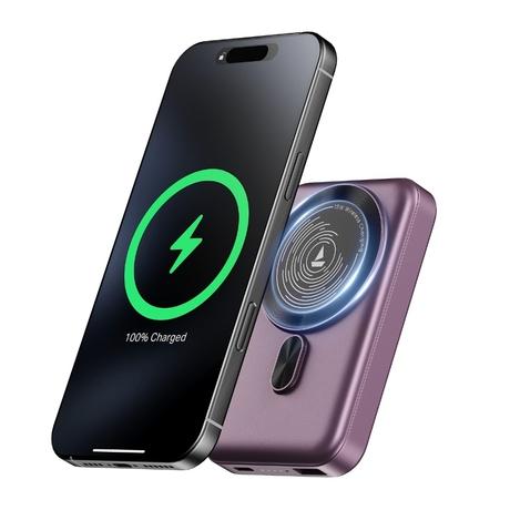 boAt EnergyShroom PB331 MagnaCharge, 10000 mAh Power Bank, 22.5 Wired Charging & 15 W Wireless Charging, Dual Port Type A & C, Fast Charging, 12 Layer Smart IC Protection, Purple-0