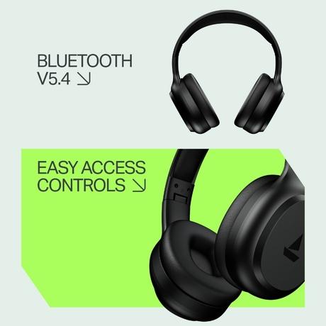 boAt Rockerz 421 Over Ear Bluetooth Wireless Headphones with 60 hours Playback Time, 40 mm Drivers with boAt Signature Sound and Adaptive Fit (Black Sabre)-5